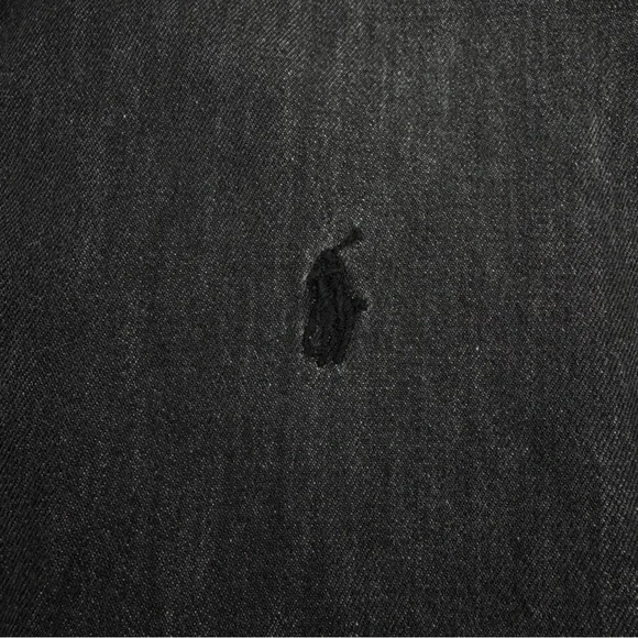 Polo Ralph Lauren Black Denim Button Up Shirt Women's Size 8 Cotton Slim Fit - Picture 3 of 13